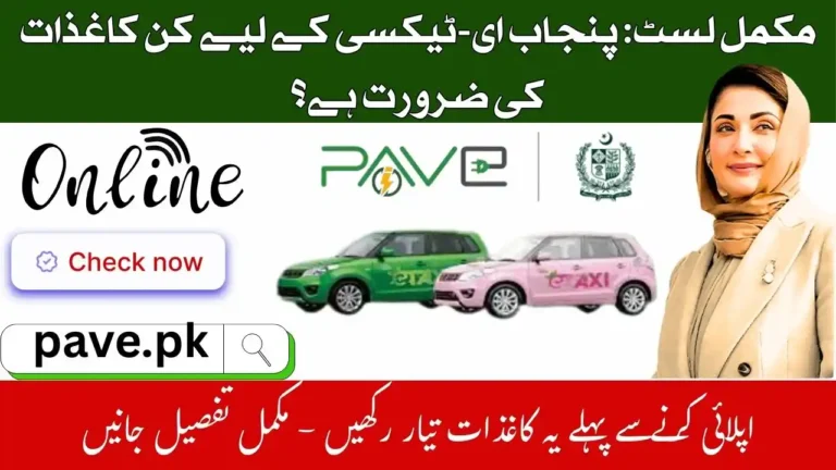Documents Required for Punjab E-Taxi
