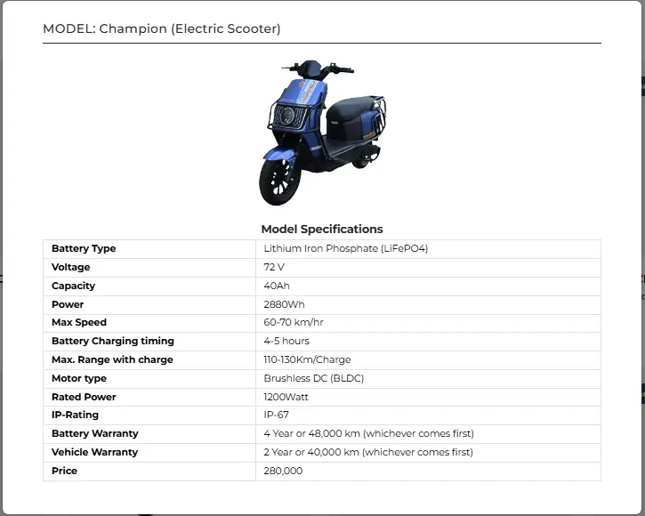 Electric Scooter Crown Benling Champion Price in Pakistan 2025 PAVE Specs & Brochure 3 Electric Scooter Crown Benling Champion Price in Pakistan 2025