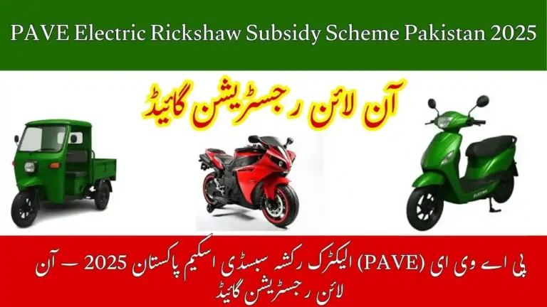 PAVE Electric Rickshaw Subsidy Scheme Pakistan 2025 – Online Registration Guide 7 PAVE Electric Rickshaw Subsidy Scheme Pakistan