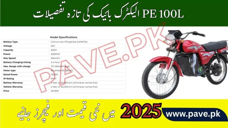PE 100L SE Electric Bike Price in Pakistan