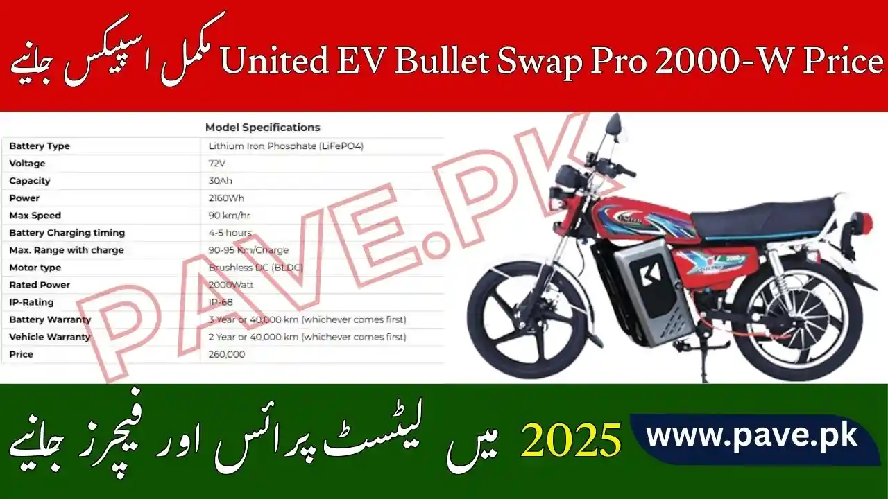 United EV Bullet Swap Pro 2000-W Price in Pakistan 2025 | Specs & Details 1 United EV Bullet Swap Pro 2000-W Price