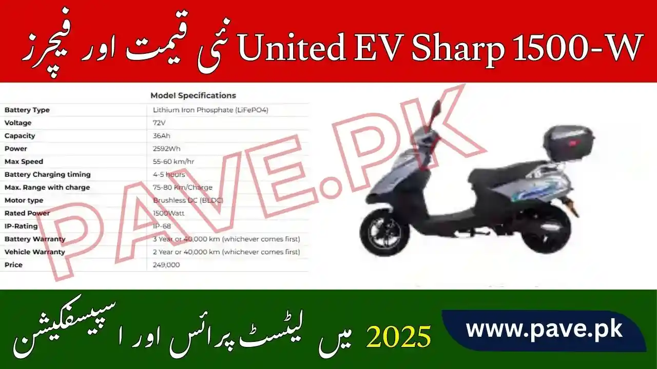 United EV Sharp 1500-W in Pakistan 2025 | Specs & Brochure 1 United EV Sharp 1500-W Price in Pakistan